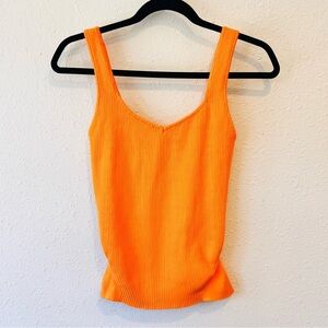 House of Harlow 1960 Orange Ribbed Tank M